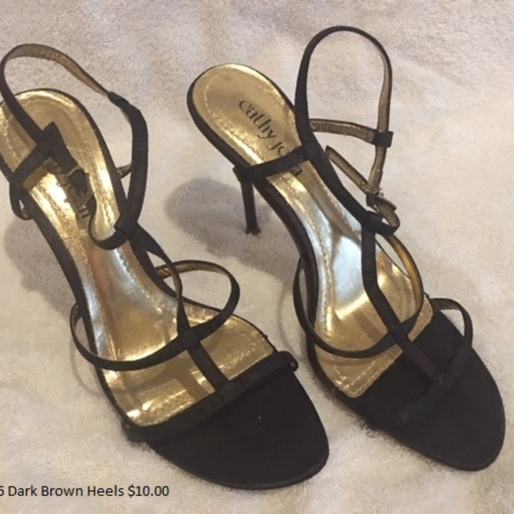 Cathy Jean Size 6 Dark Brown Heels